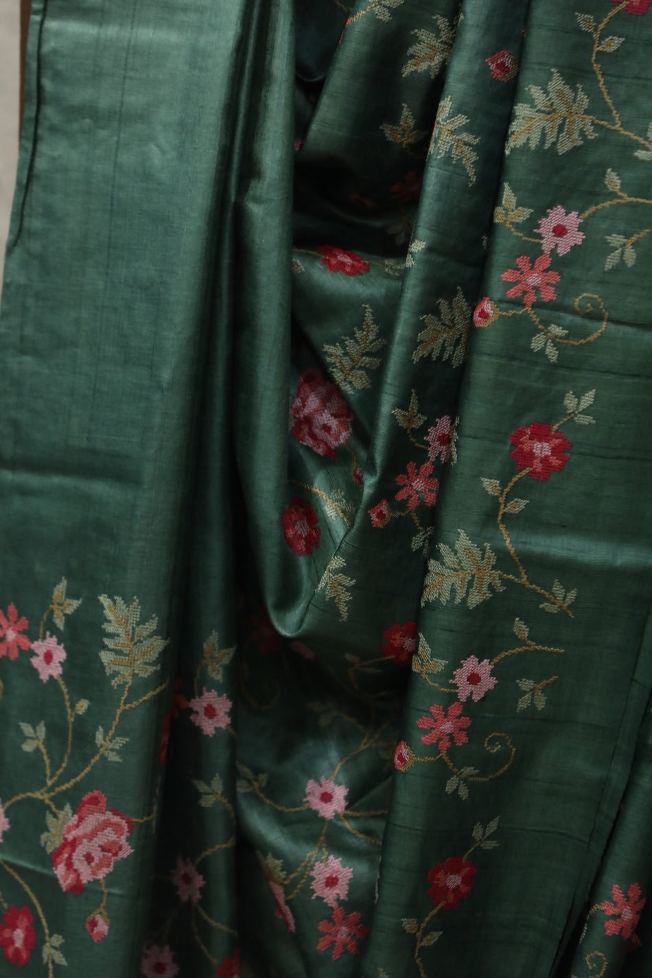 Bhagalpuri Pure Tussar Silk Saree With Beautiful Embroidery Work Saree BSE14