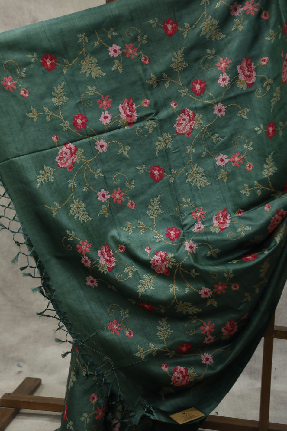 Bhagalpuri Pure Tussar Silk Saree With Beautiful Embroidery Work Saree BSE14