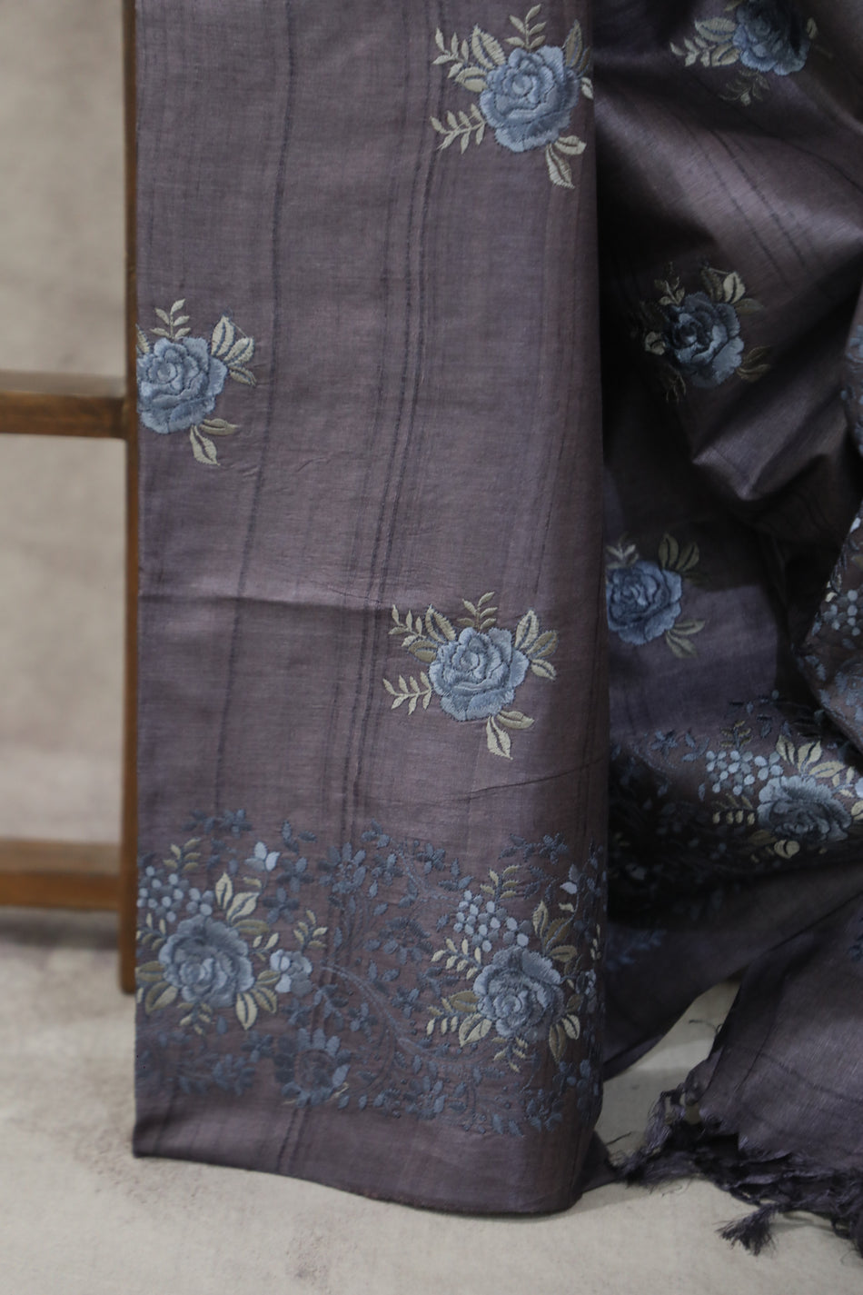 Bhagalpuri Pure Tussar Silk Saree With Beautiful Embroidery Work Saree BSE28