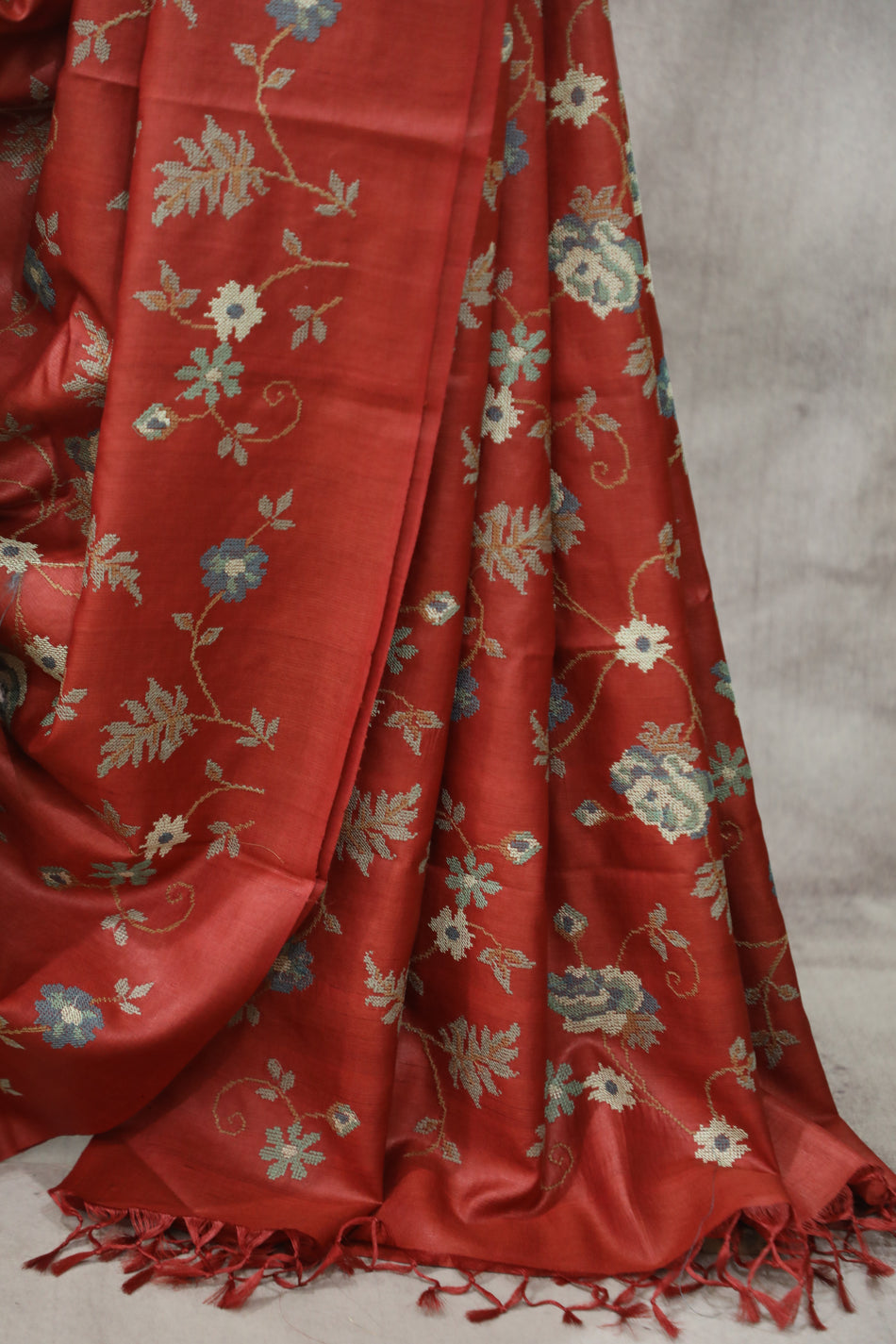 Bhagalpuri Pure Tussar Silk Saree With Beautiful Embroidery Work Saree BSE17