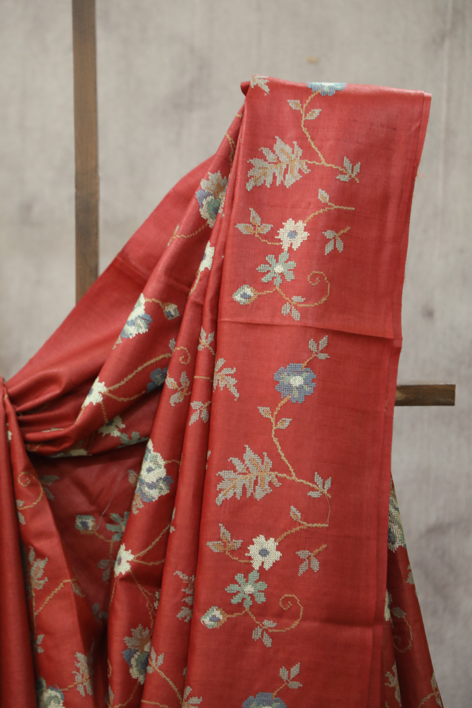 Bhagalpuri Pure Tussar Silk Saree With Beautiful Embroidery Work Saree BSE17