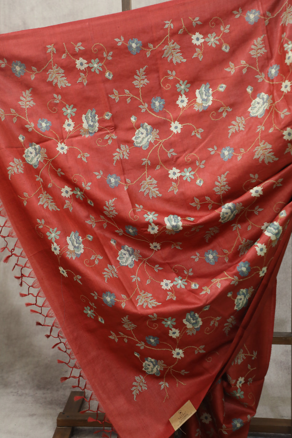 Bhagalpuri Pure Tussar Silk Saree With Beautiful Embroidery Work Saree BSE17