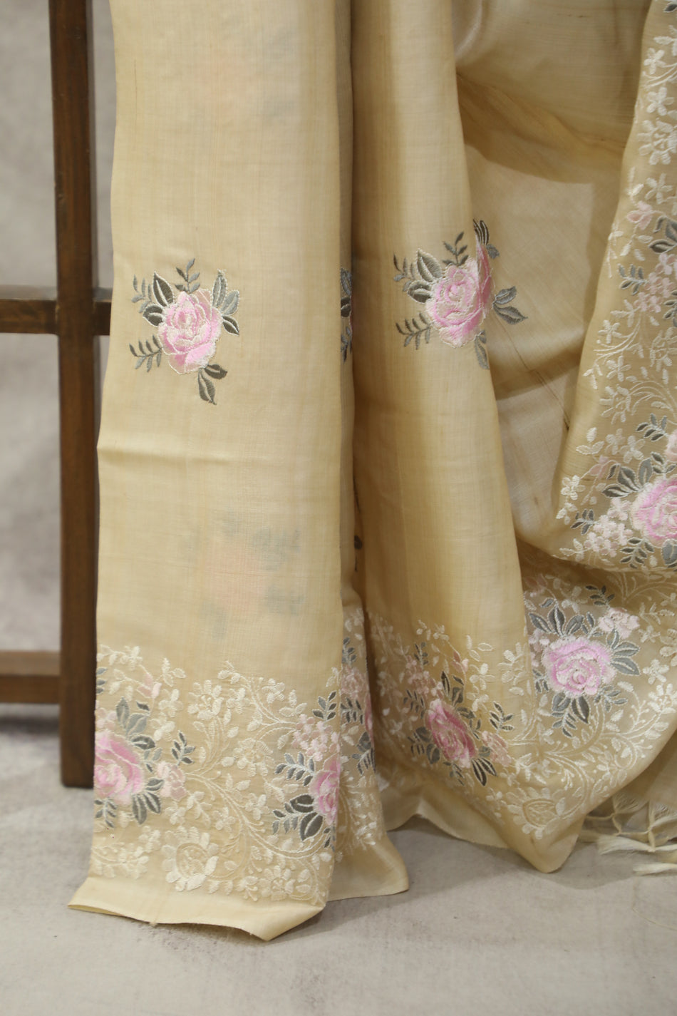 Bhagalpuri Pure Tussar Silk Saree With Beautiful Embroidery Work Saree BSE36