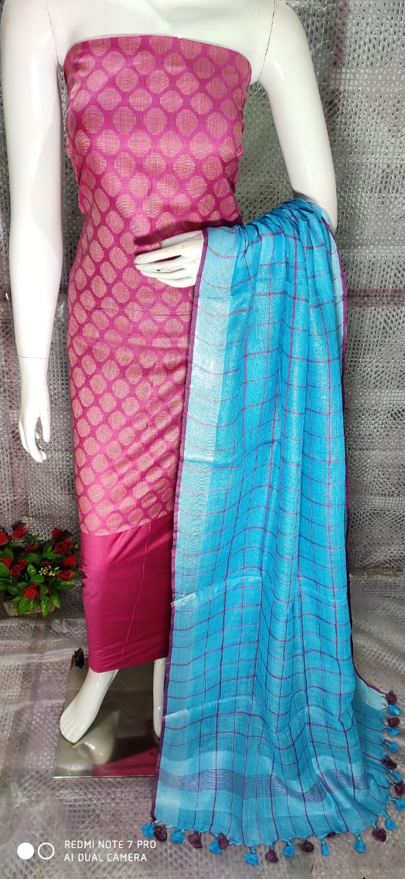 Katan Silk Staple Unstitched Dress Material SUD30