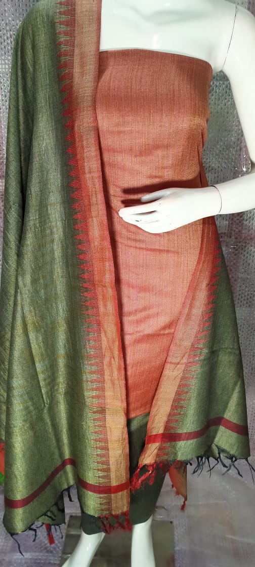 Cotton Dupion Silk Unstitched Dress Material SUD08