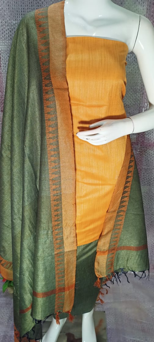 Cotton Dupion Silk Unstitched Dress Material SUD09