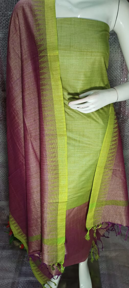 Cotton Dupion Silk Unstitched Dress Material SUD12