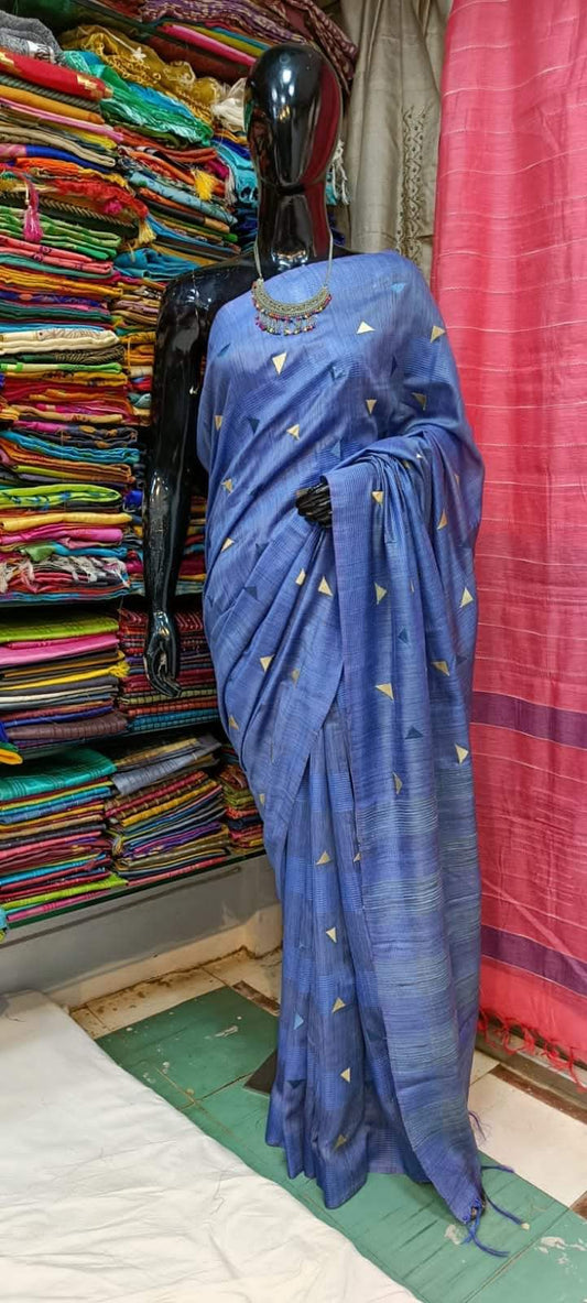 Katan Silk Saree With Beautiful Embroidery Work KSB07
