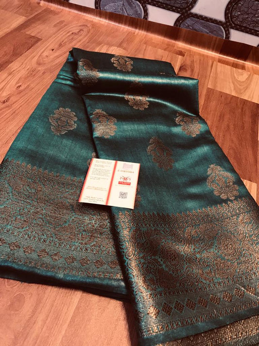 Pure Tussar Munga Banarasi Silk Saree TMS02