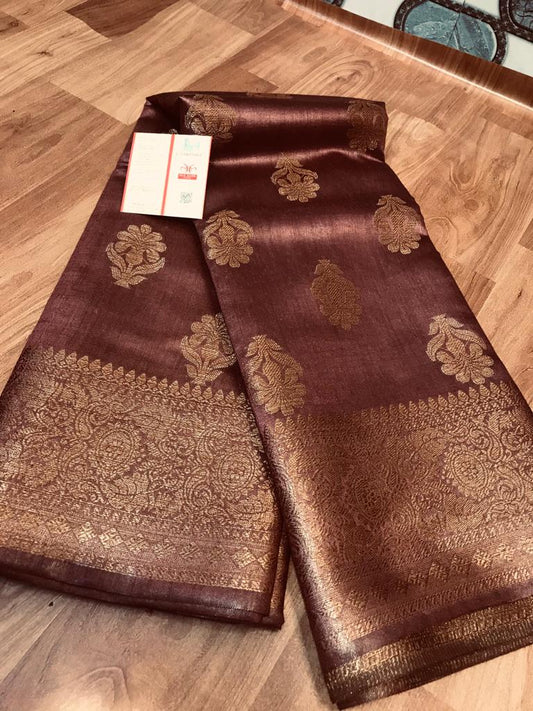Pure Tussar Munga Banarasi Silk Saree TMS03
