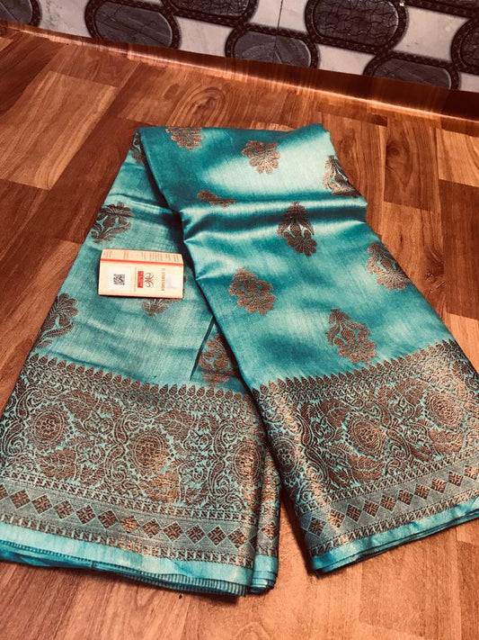 Pure Tussar Munga Banarasi Silk Saree TMS06