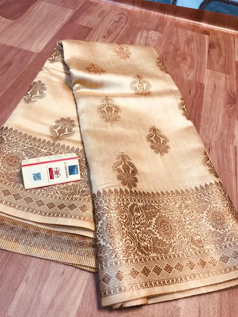 Pure Tussar Munga Banarasi Silk Saree TMS09
