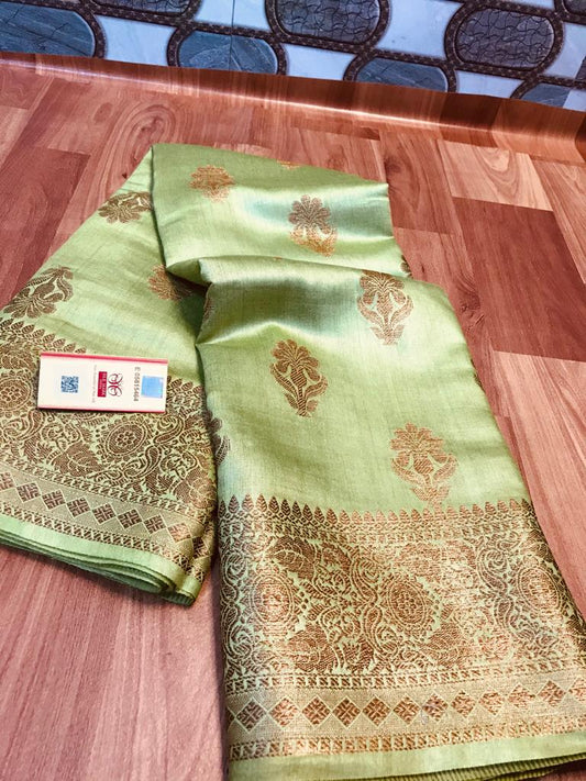 Pure Tussar Munga Banarasi Silk Saree TMS10