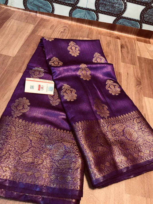 Pure Tussar Munga Banarasi Silk Saree TMS12