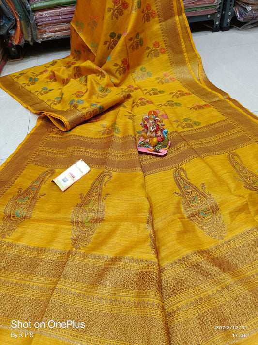 Pure Tussar Munga Banarasi Silk Saree TMS17