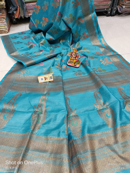 Pure Tussar Munga Banarasi Silk Saree TMS30
