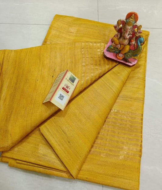 Pure Tussar Ghicha Golden Borde Silk Saree TGS41