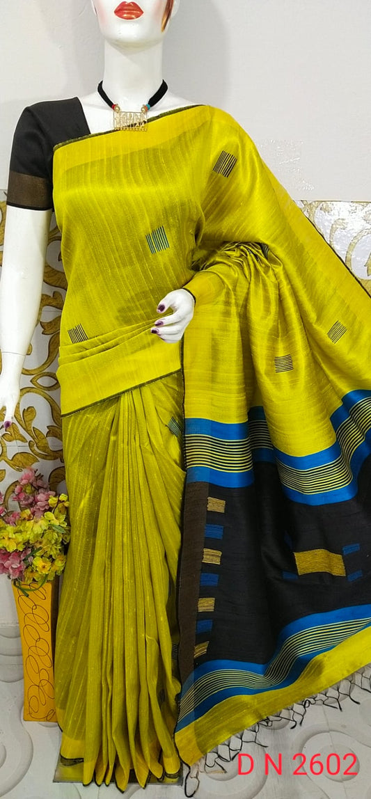 Pure Handloom Tussar  Dupion Silk Saree DTS17