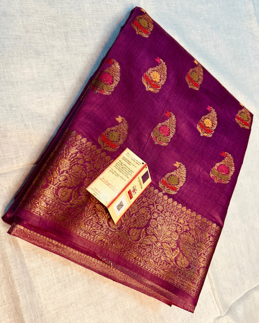Pure Tussar Munga Banarasi Silk Saree TMS41