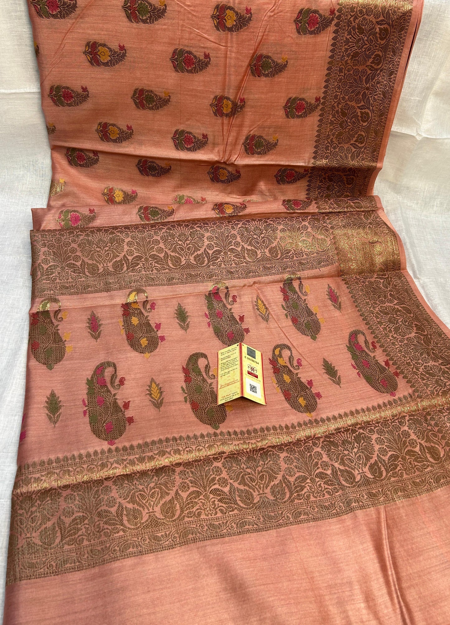 Pure Tussar Munga Banarasi Silk Saree TMS46
