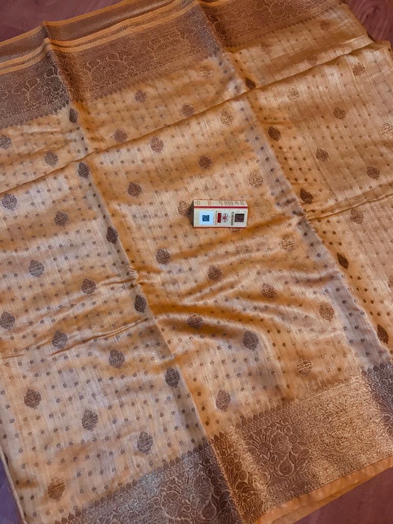 Pure Tussar Munga Banarasi Silk Saree TMS54