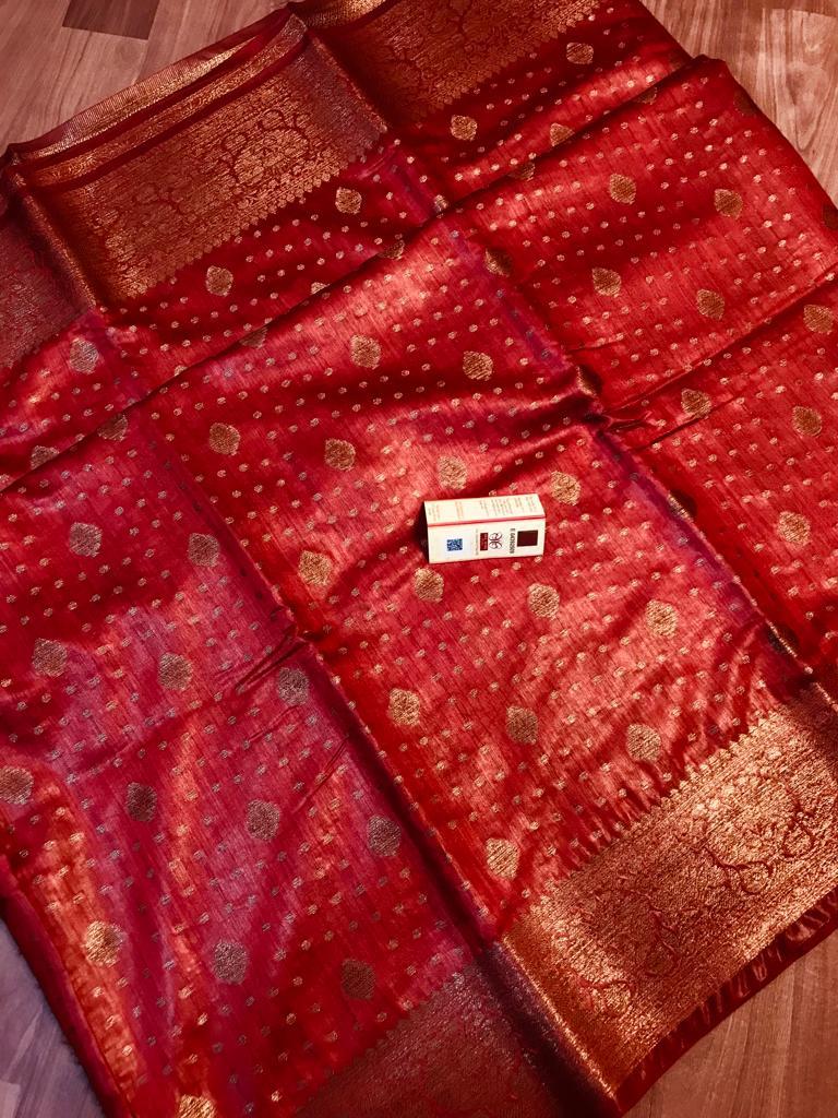 Pure Tussar Munga Banarasi Silk Saree TMS56