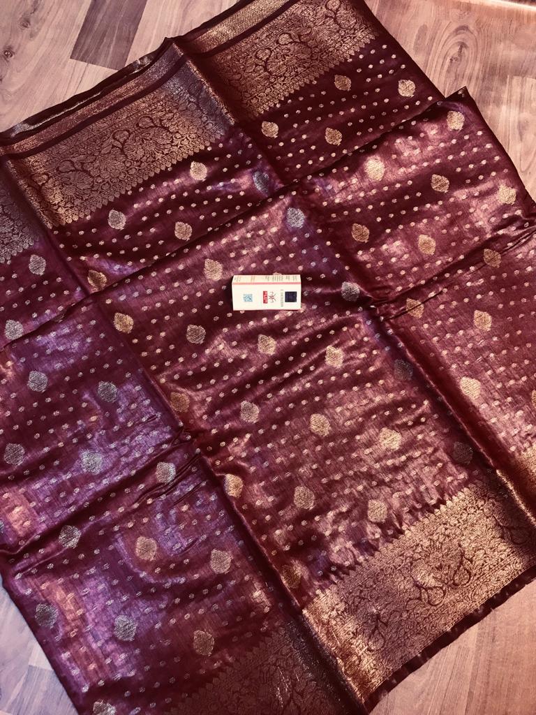 Pure Tussar Munga Banarasi Silk Saree TMS57