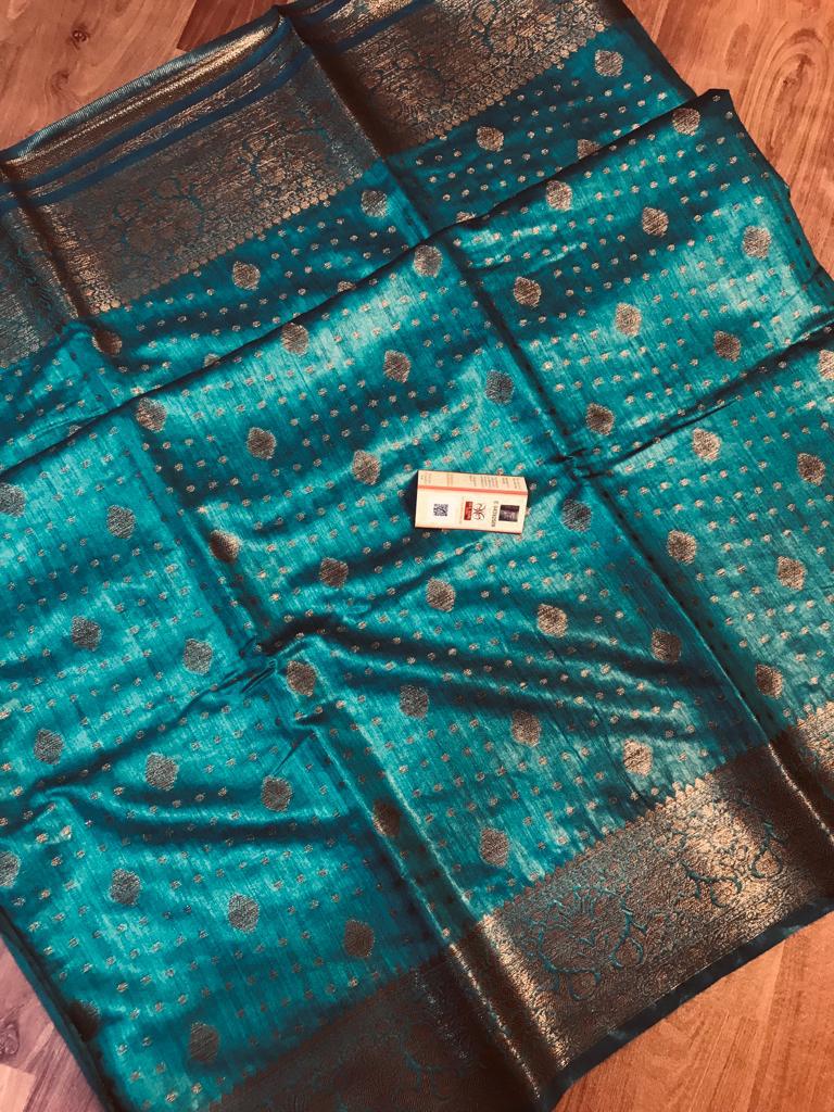 Pure Tussar Munga Banarasi Silk Saree TMS52