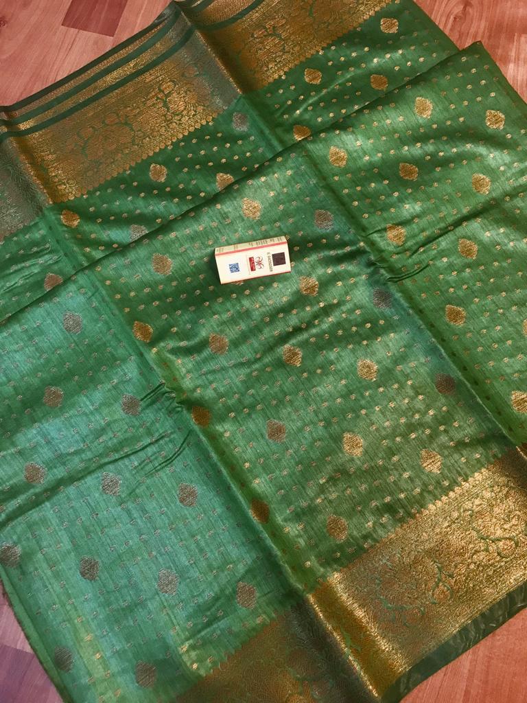 Pure Tussar Munga Banarasi Silk Saree TMS53