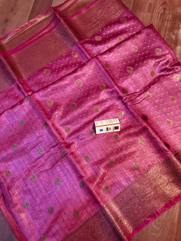 Pure Tussar Munga Banarasi Silk Saree TMS60