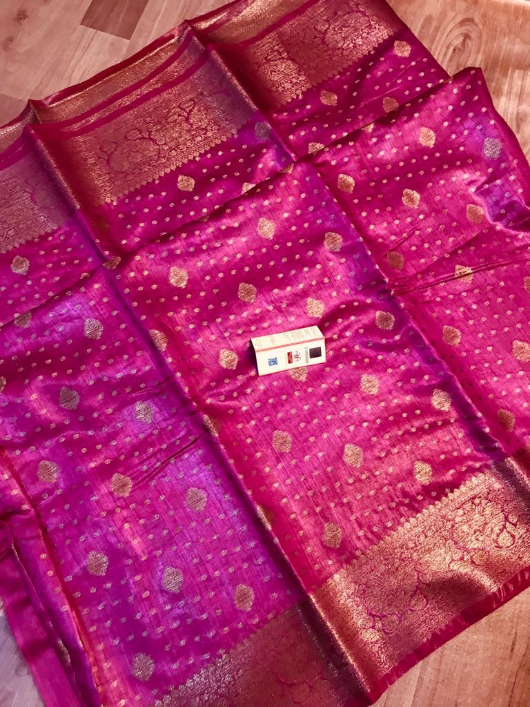 Pure Tussar Munga Banarasi Silk Saree TMS51