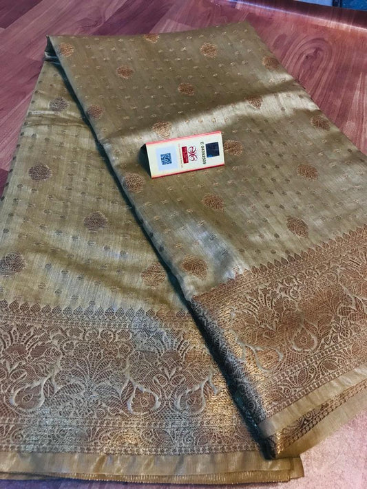 Pure Tussar Munga Banarasi Silk Saree TMS59