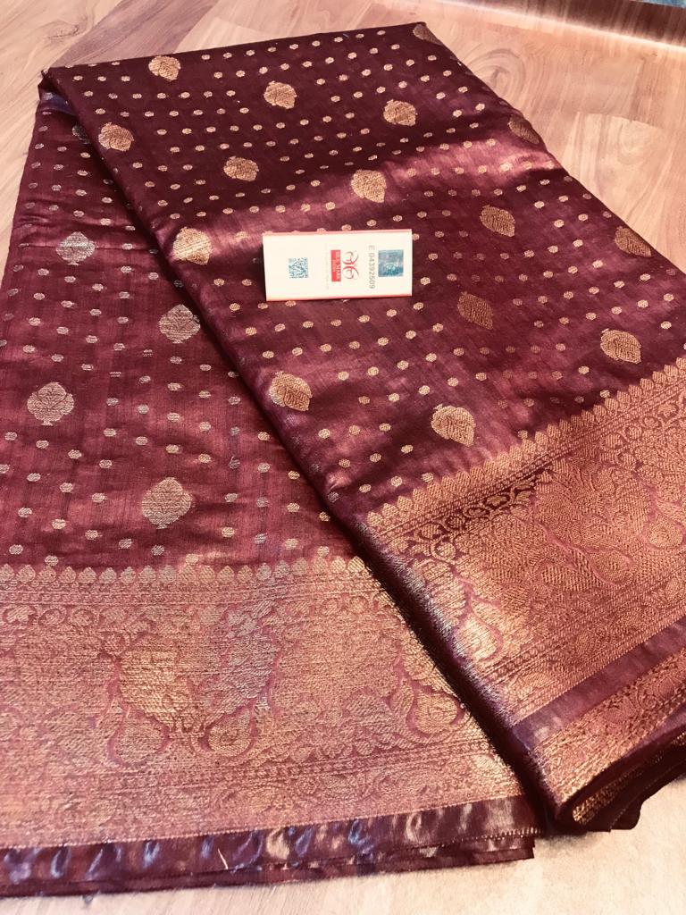 Pure Tussar Munga Banarasi Silk Saree TMS57