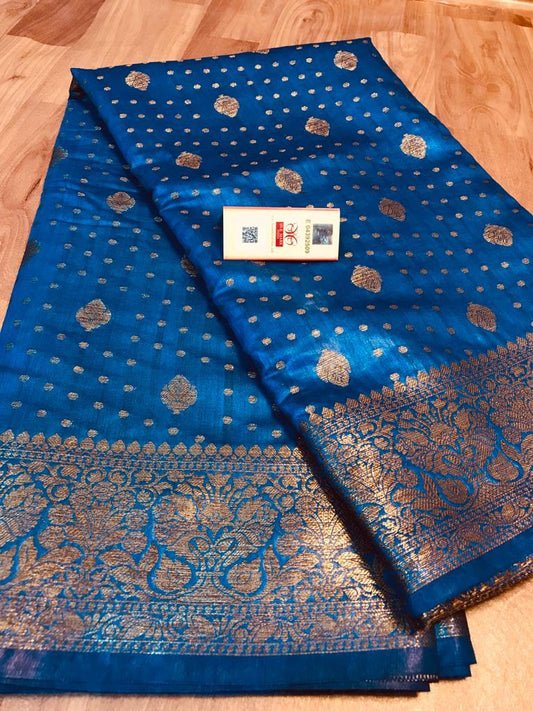 Pure Tussar Munga Banarasi Silk Saree TMS58