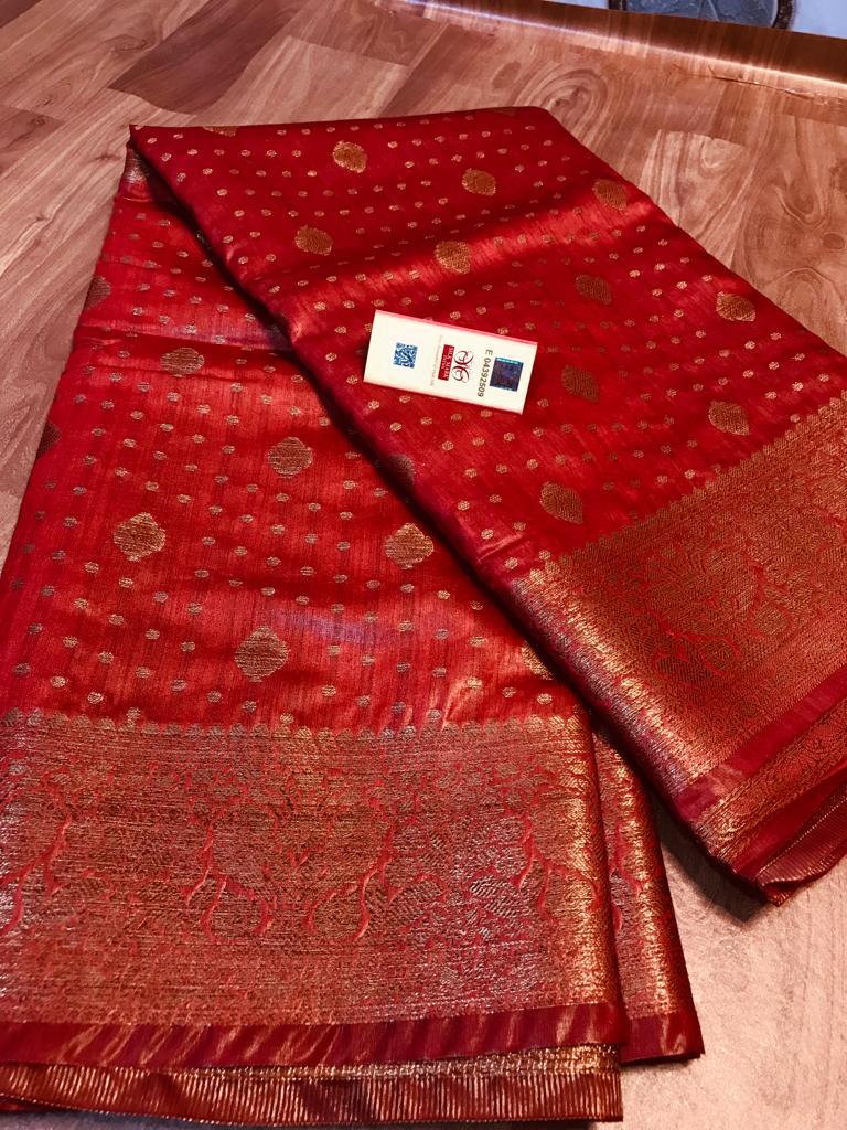 Pure Tussar Munga Banarasi Silk Saree TMS56
