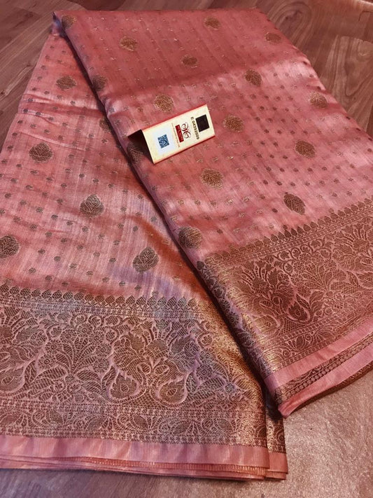 Pure Tussar Munga Banarasi Silk Saree TMS55