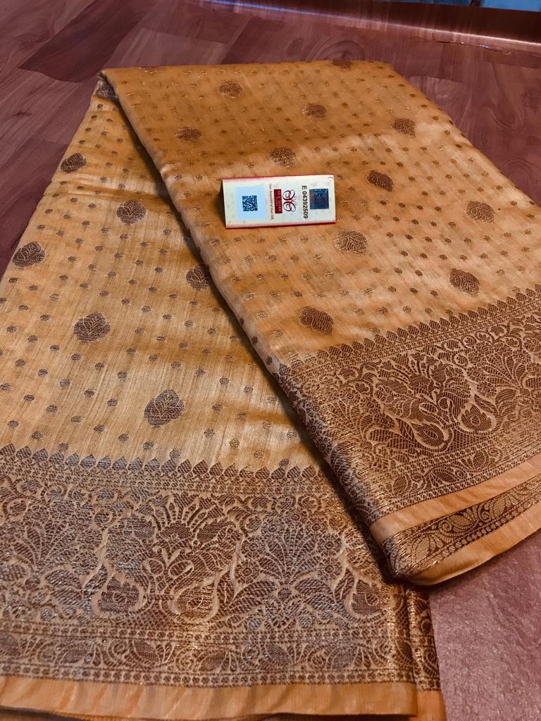 Pure Tussar Munga Banarasi Silk Saree TMS54