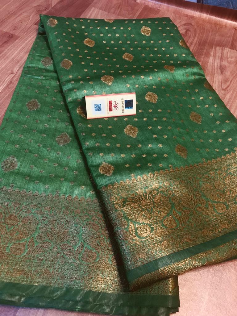 Pure Tussar Munga Banarasi Silk Saree TMS53