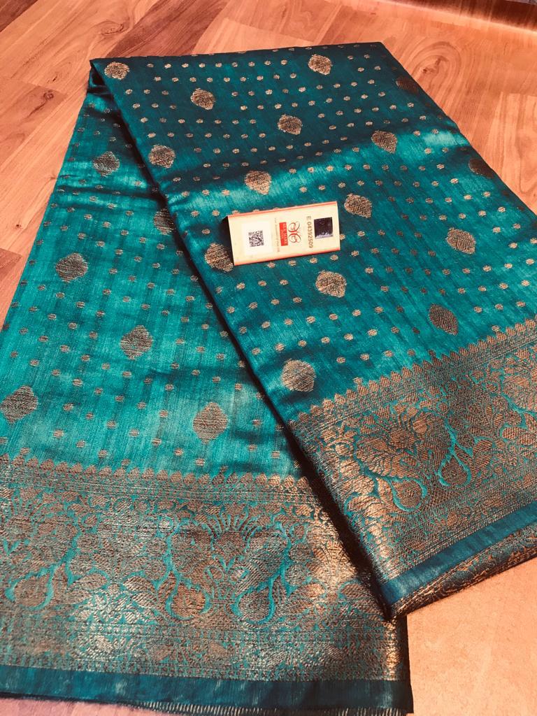 Pure Tussar Munga Banarasi Silk Saree TMS52