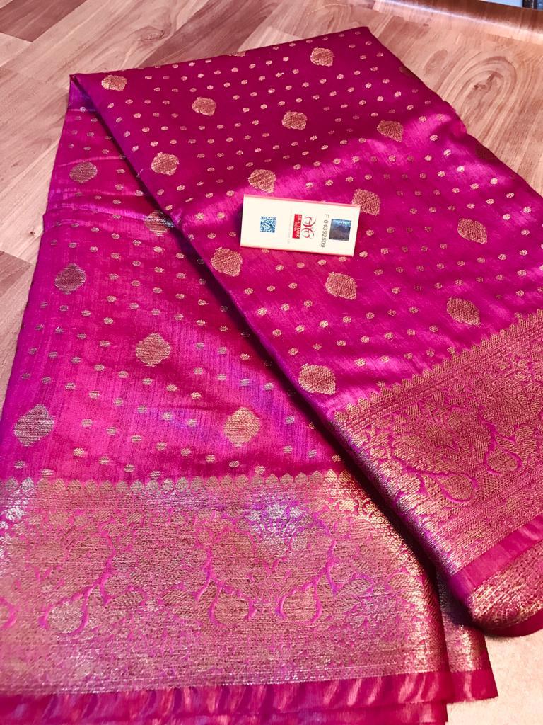 Pure Tussar Munga Banarasi Silk Saree TMS51