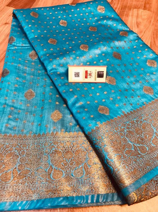 Pure Tussar Munga Banarasi Silk Saree TMS49