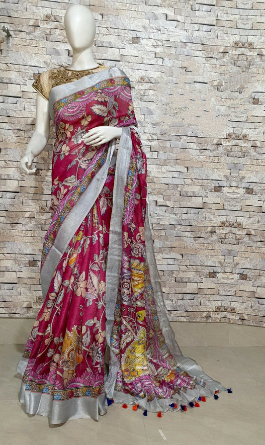 Digital Printed Linen Saree DPL26