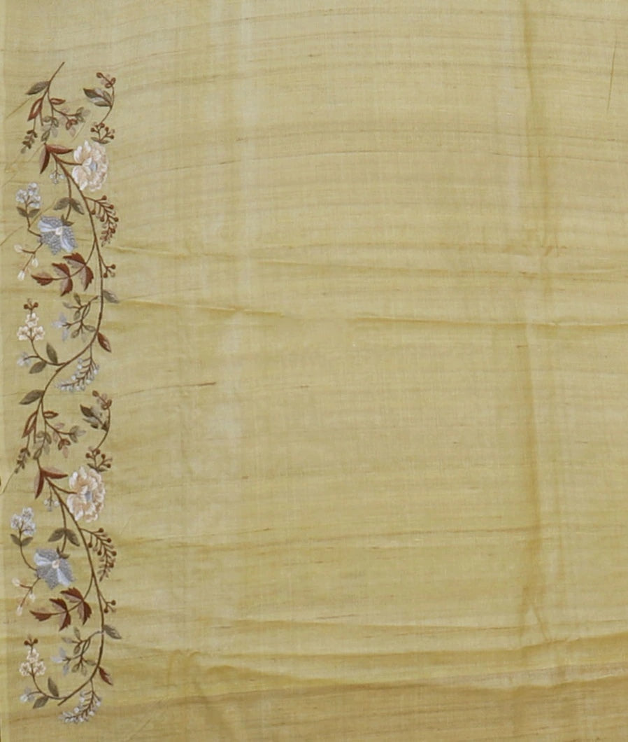 Bhagalpuri Pure Tussar Silk Saree With Beautiful Embroidery Work Saree BSE39