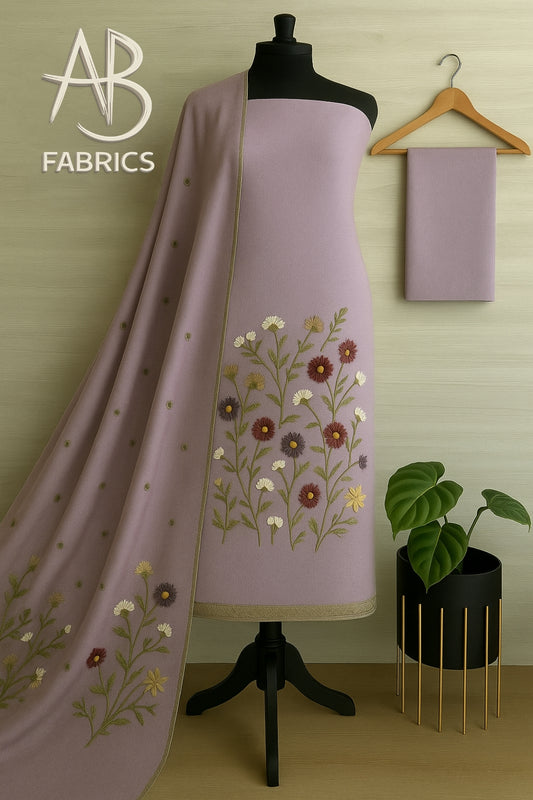 Heavy Embroidered Pure Linen Salwar Kameez Suit Unstitched Dress Material DM61