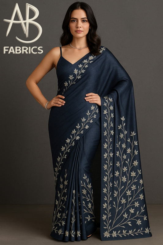 Pure Tussar Muga Silk Saree With Beautiful Handwork Saree HPH08