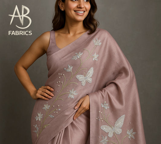 Pure Tussar Silk Saree With Beautiful Handwork Saree HPH07