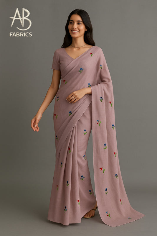 Soft Lightweight Cotton Saree With Beautiful Hand Embroidery Work Saree CSS39