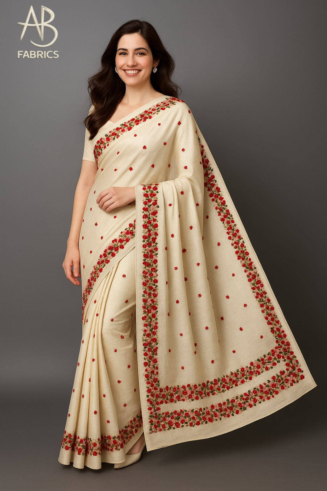Pure Tussar Silk Saree With Beautiful Embroidery Work FRE01